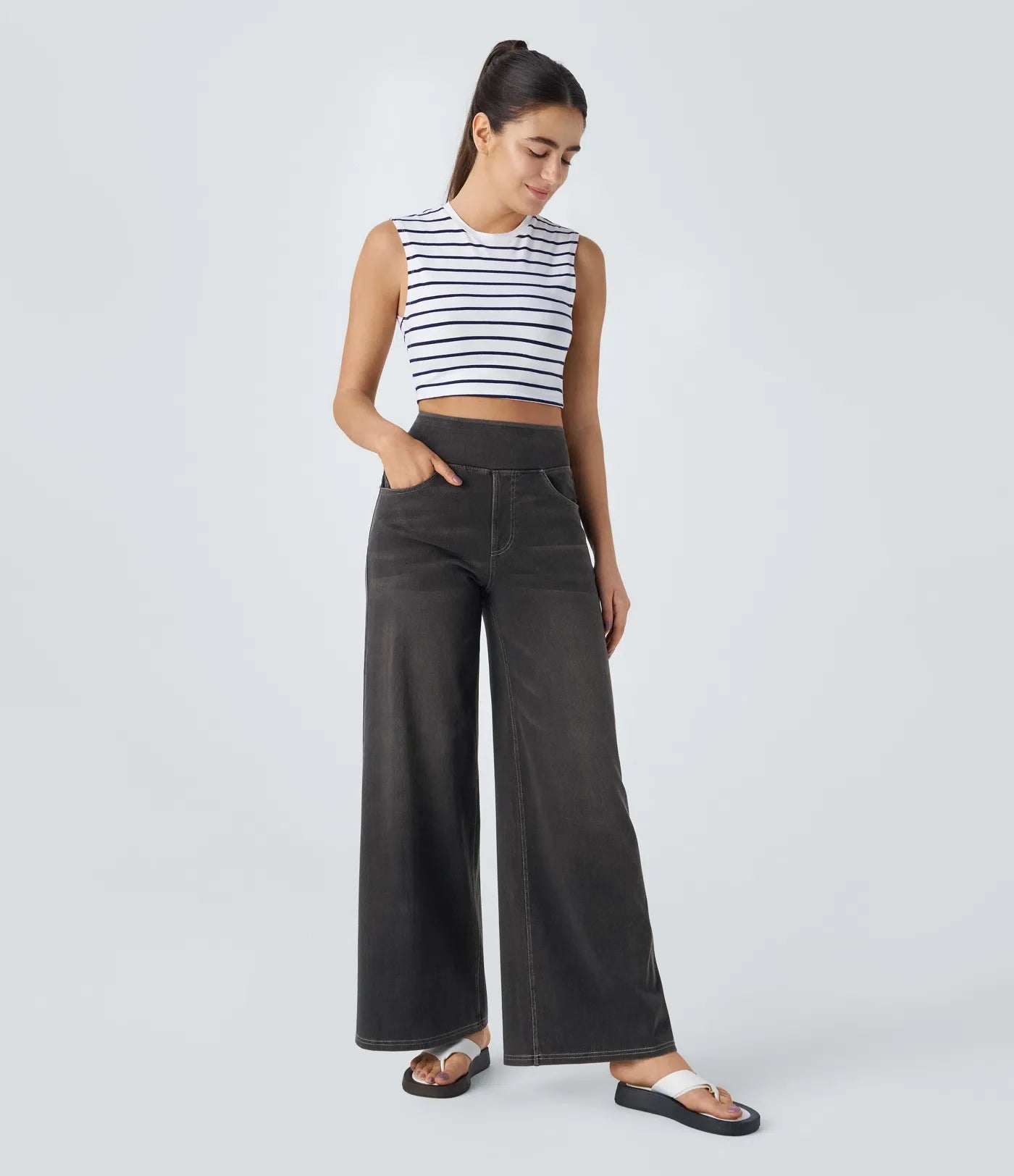 Dames High-Waist Stretch Broek | Comfortabele pasvorm met corrigerende tailleband