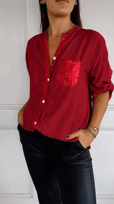 Dames Blouse | Relaxte pasvorm met subtiele glans