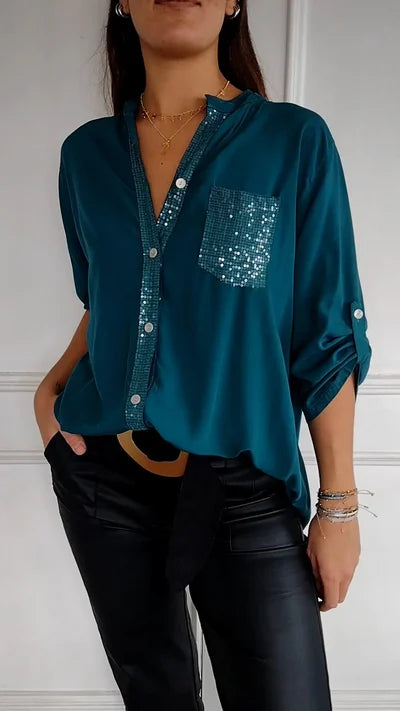 Dames Blouse | Relaxte pasvorm met subtiele glans
