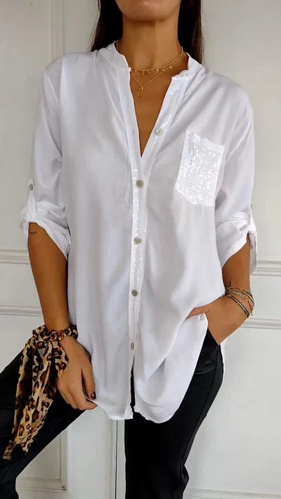 Dames Blouse | Relaxte pasvorm met subtiele glans