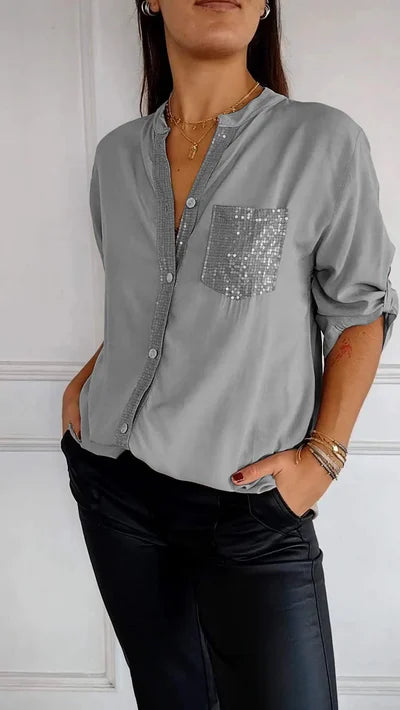 Dames Blouse | Relaxte pasvorm met subtiele glans