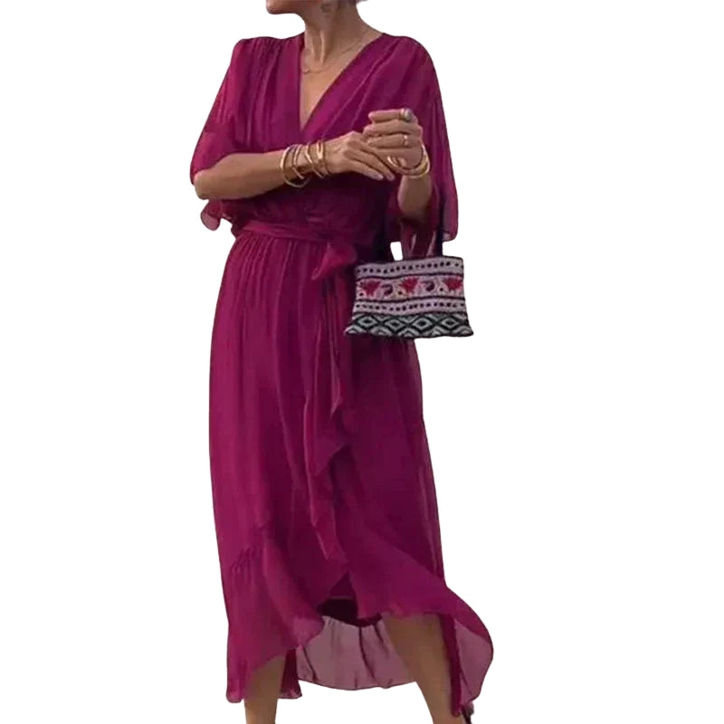 Dames Jurk met Vlindermouw | Elegante pasvorm met luchtige flair