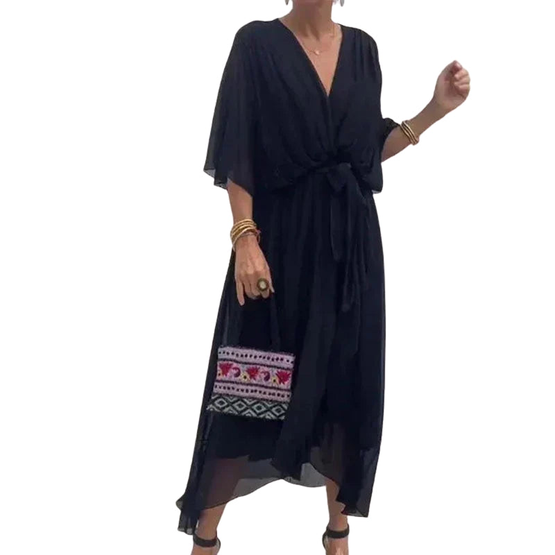 Dames Jurk met Vlindermouw | Elegante pasvorm met luchtige flair