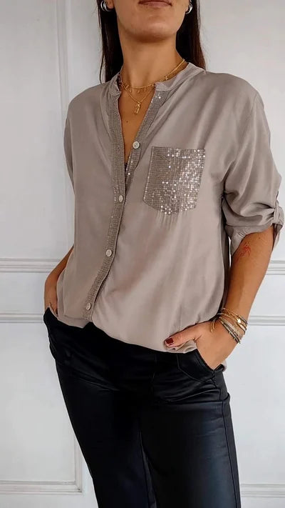 Dames Blouse | Relaxte pasvorm met subtiele glans