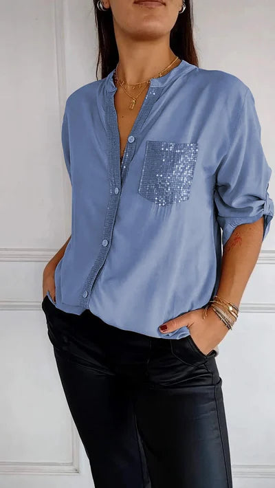 Dames Blouse | Relaxte pasvorm met subtiele glans