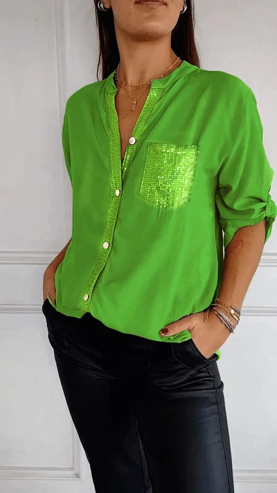 Dames Blouse | Relaxte pasvorm met subtiele glans