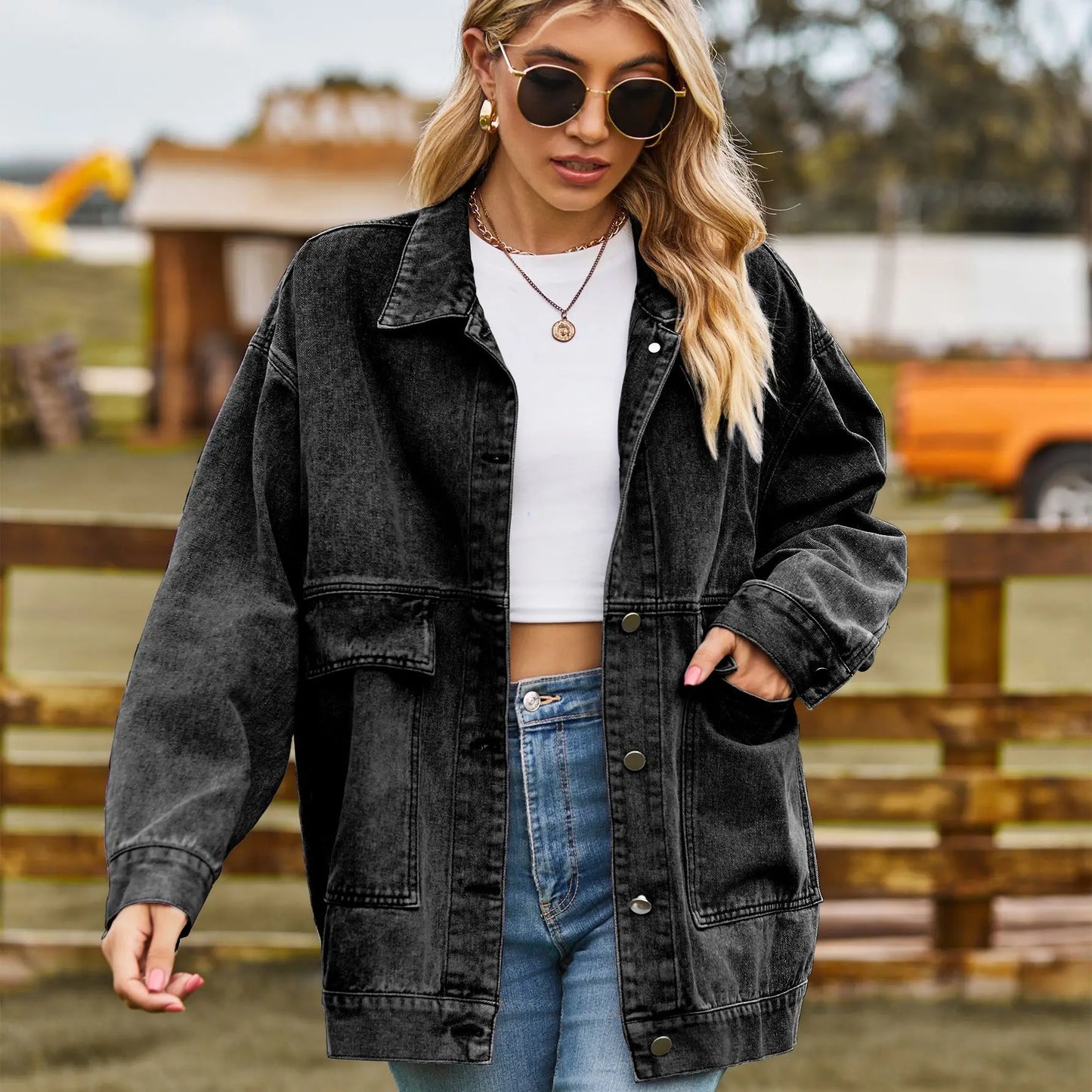 Naya – Dames denim jacket met oversized fit