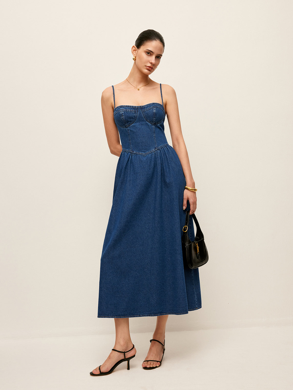 Mara – Denim maxi-jurk met elegante flair
