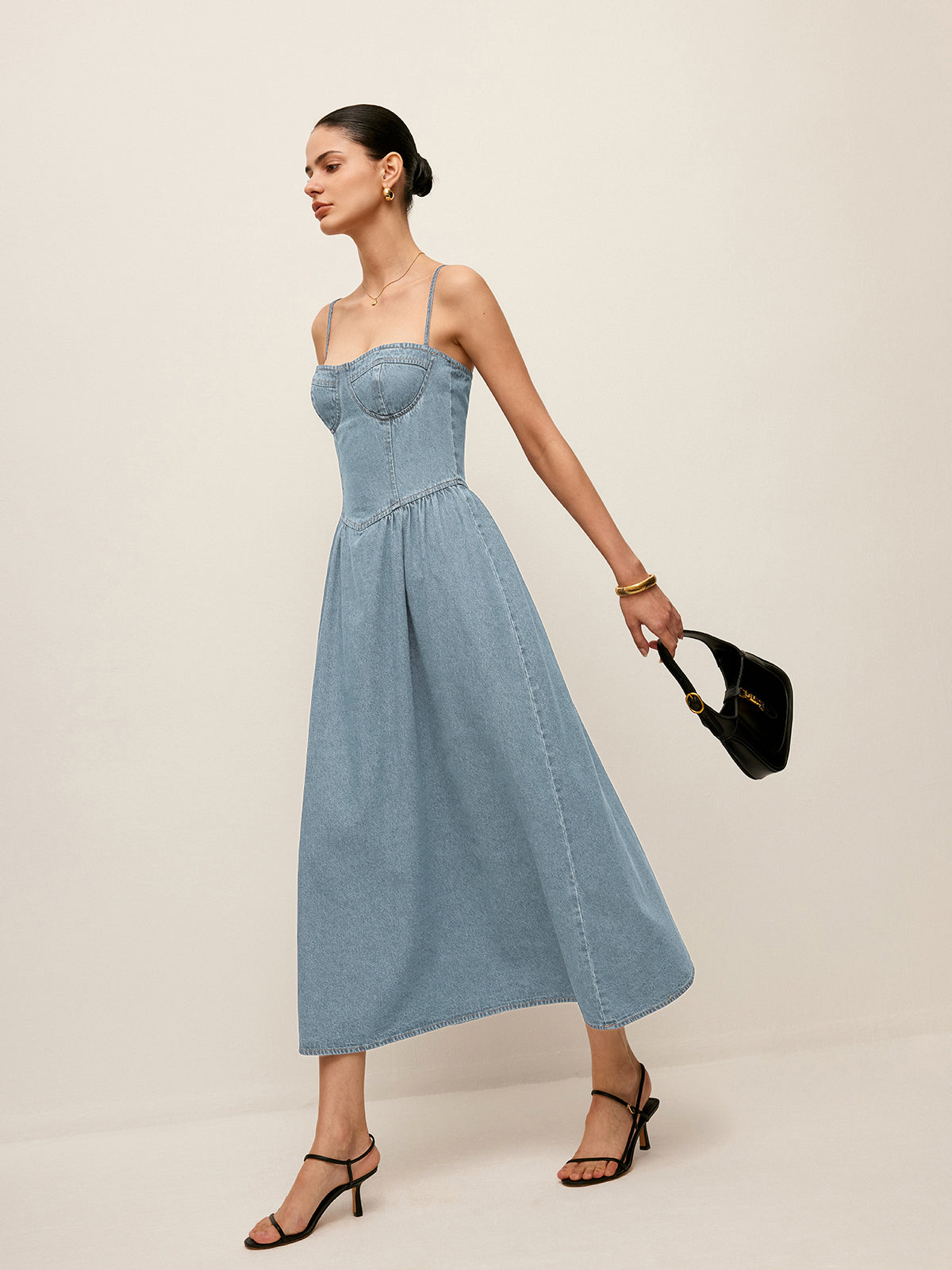 Mara – Denim maxi-jurk met elegante flair
