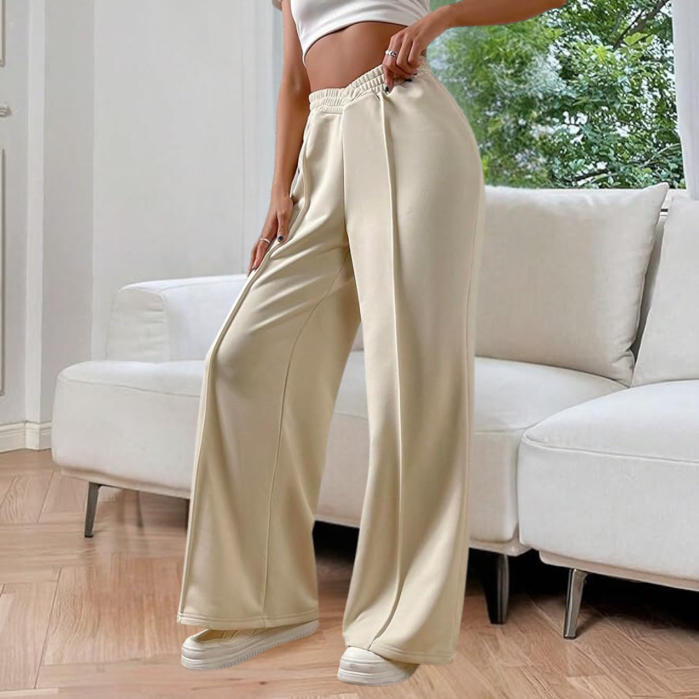 Veya – Dames wide-leg jogger met plooidetail
