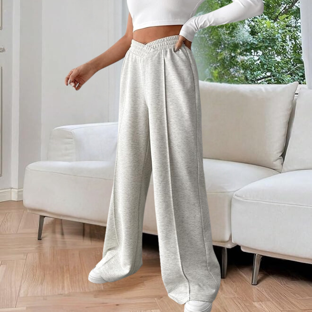 Veya – Dames wide-leg jogger met plooidetail