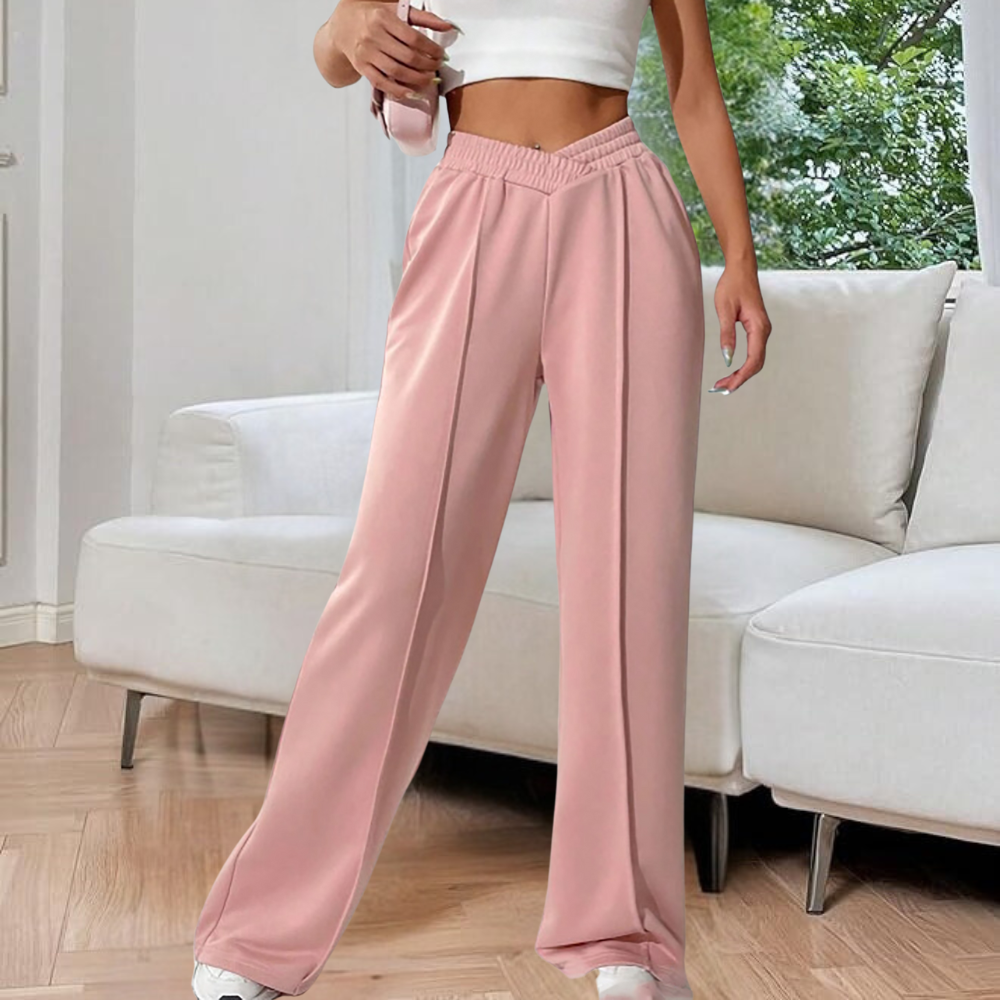 Veya – Dames wide-leg jogger met plooidetail