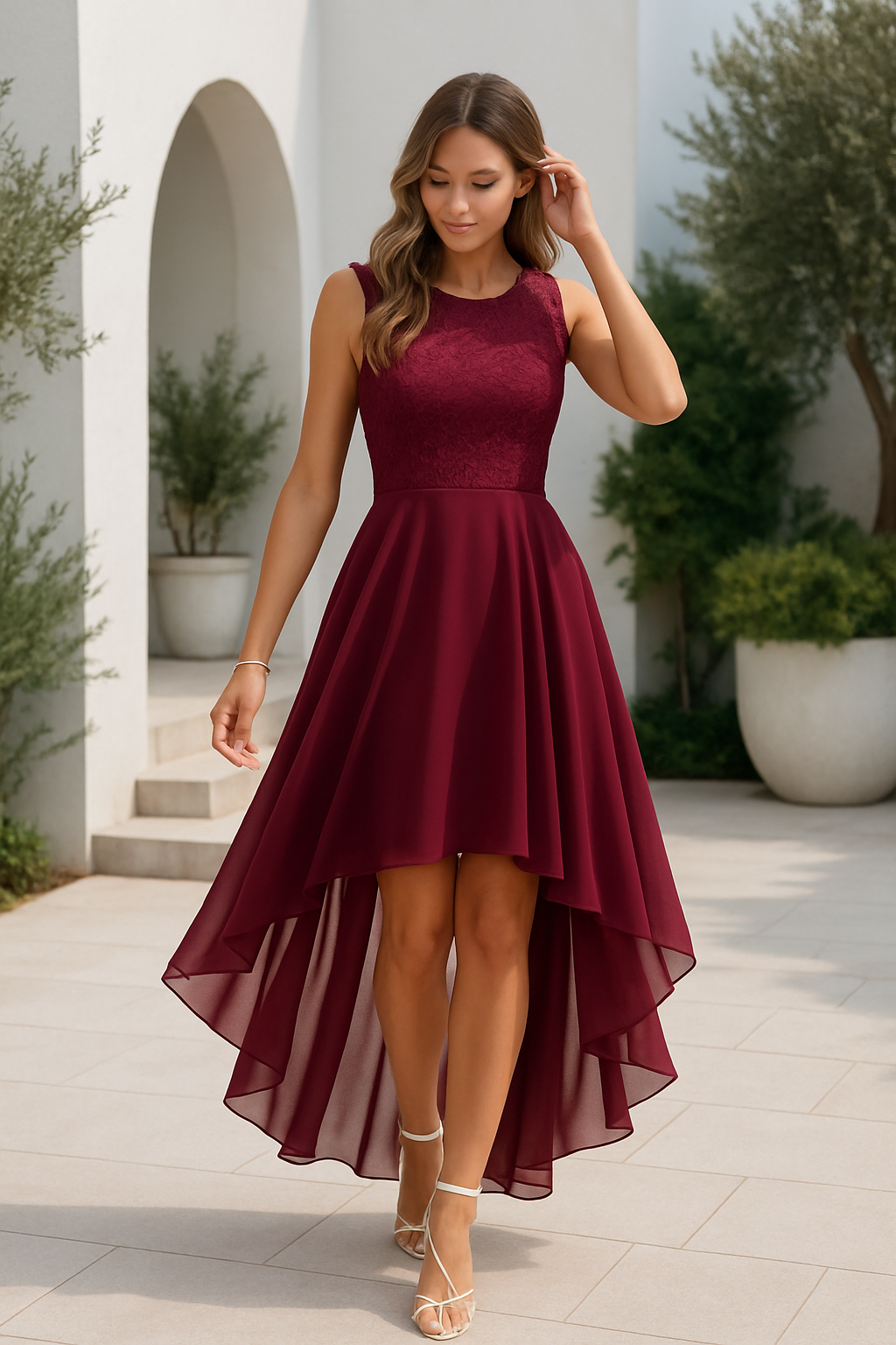 Yinthe – Asymmetrische avondjurk met vloeiende elegantie