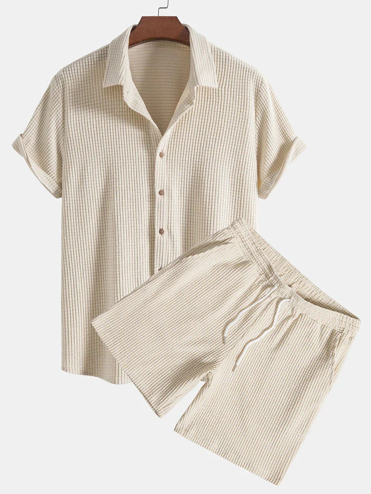 Milan – Heren set met relaxed ribpatroon