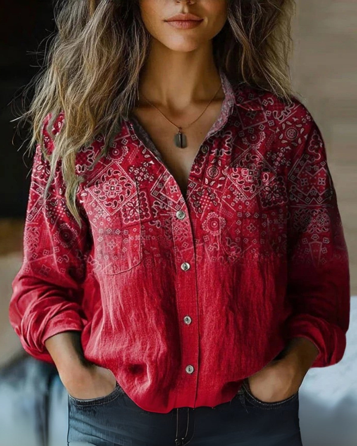 Elodie – Dames blouse met vintage flair