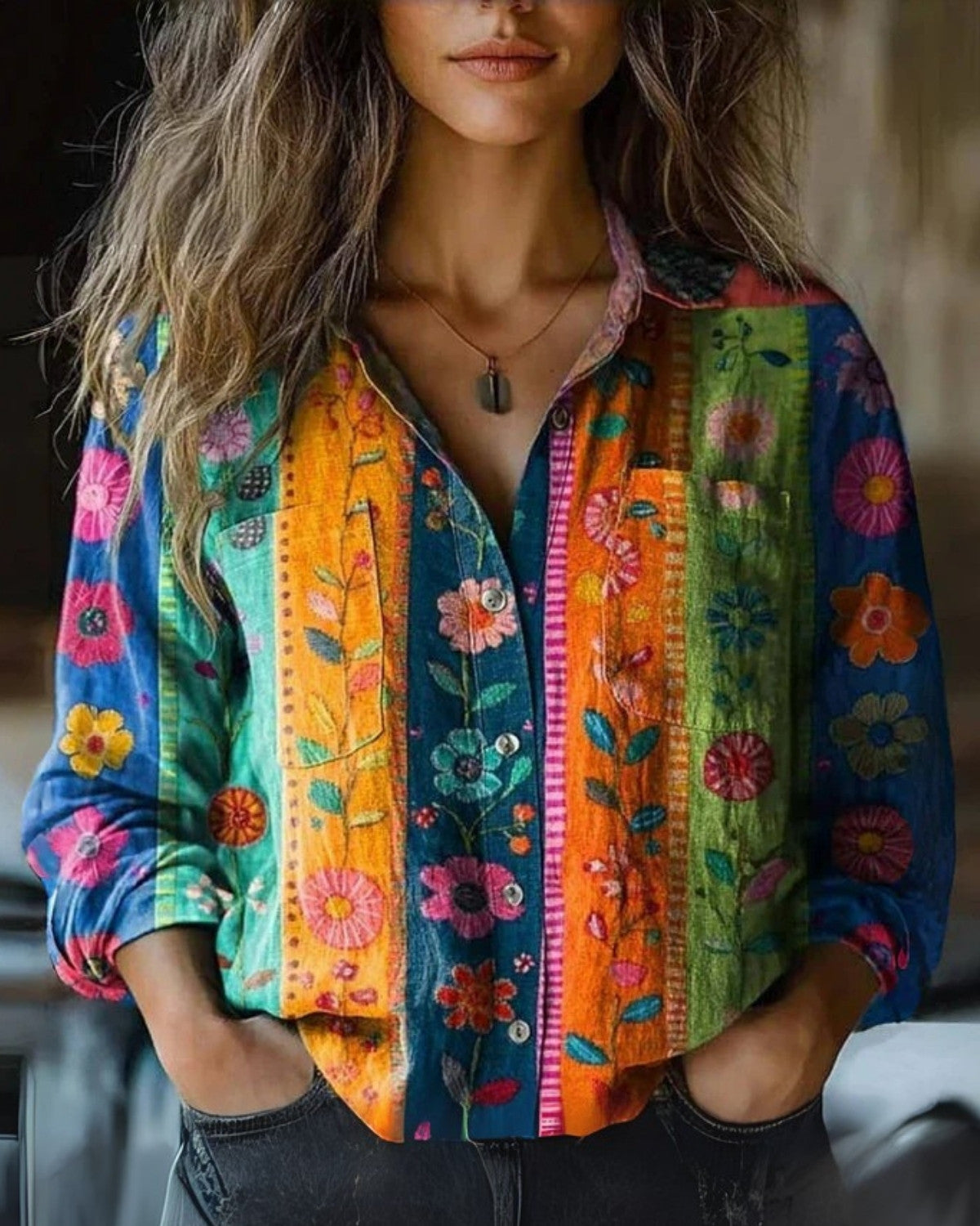 Elodie – Dames blouse met vintage flair
