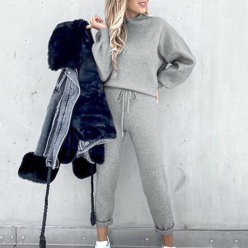 Dames Joggingpak 2-Delig | Cozy set met ballonmouwen en verstelbare taille
