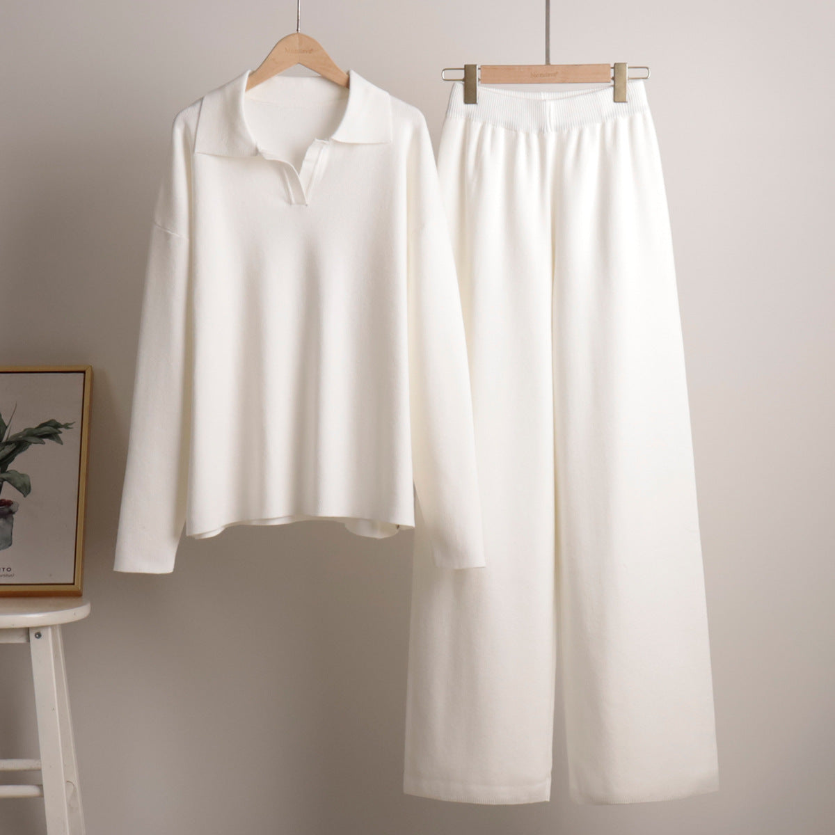Dames Lounge Set | Oversized polosweater en wijde broek