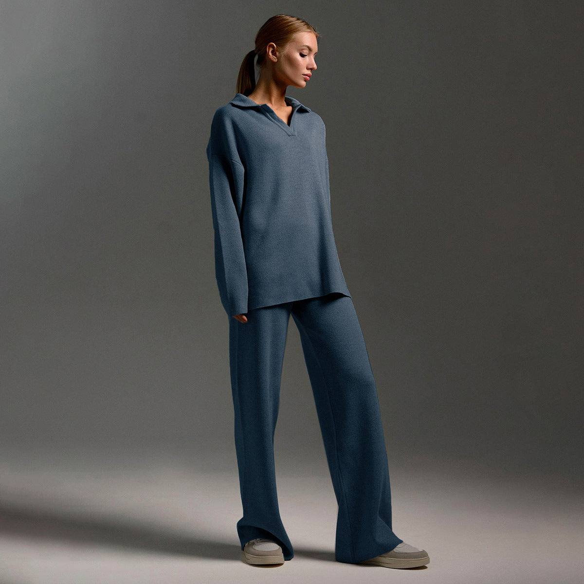Dames Lounge Set | Oversized polosweater en wijde broek