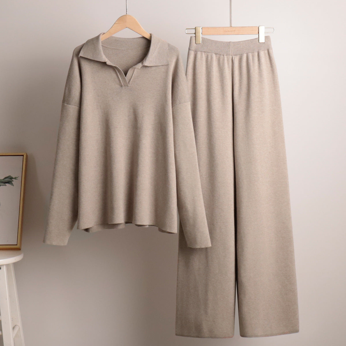Dames Lounge Set | Oversized polosweater en wijde broek