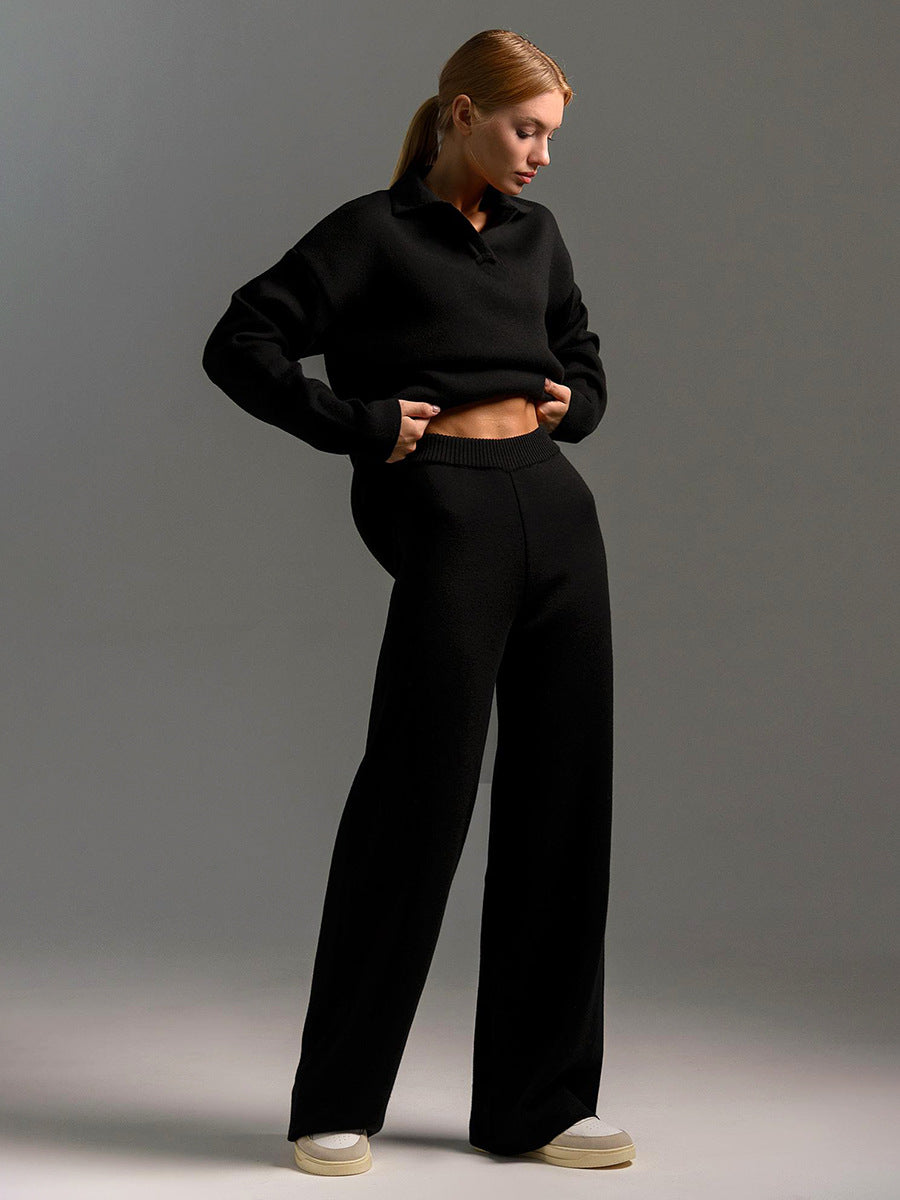 Dames Lounge Set | Oversized polosweater en wijde broek