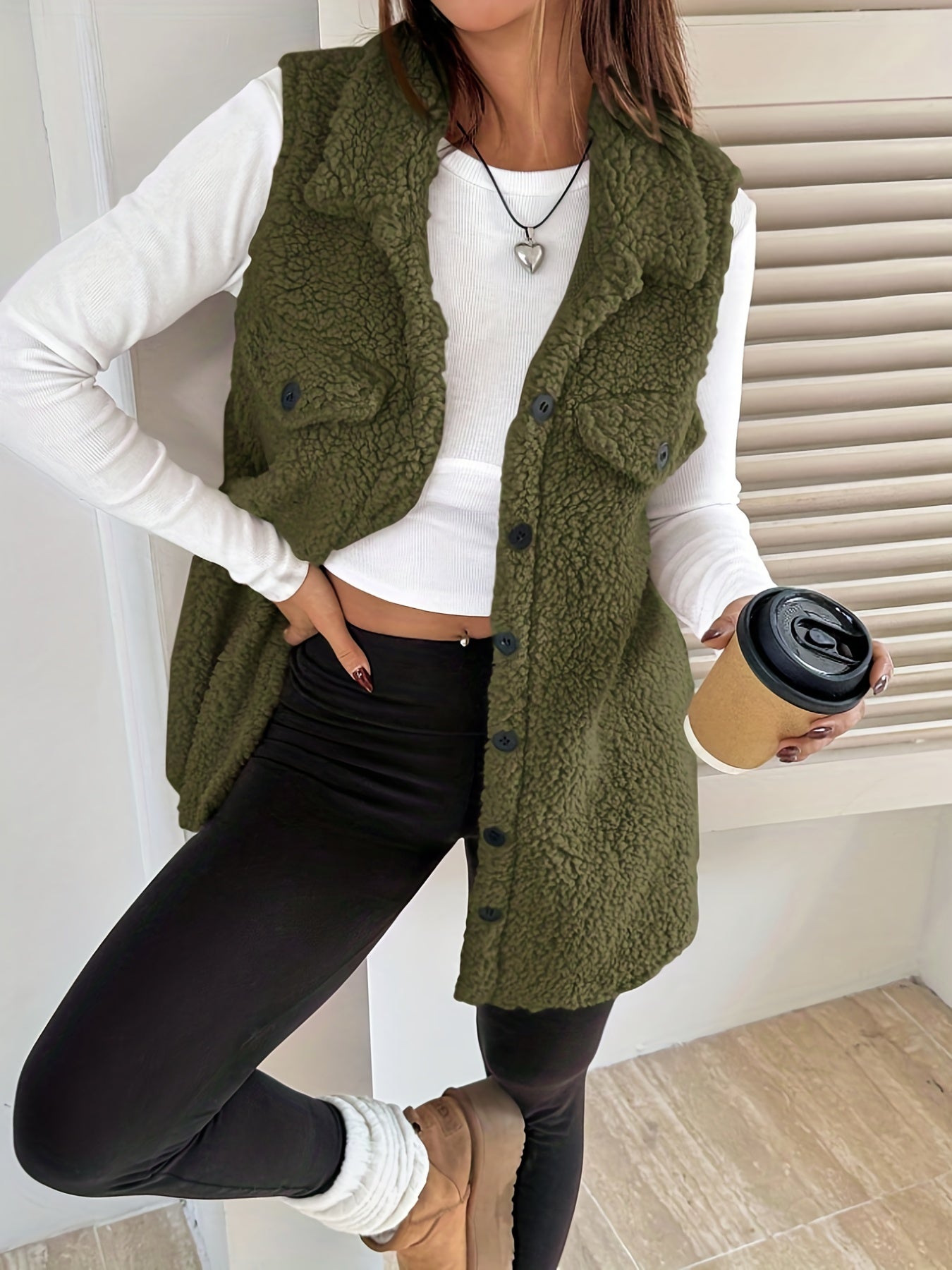 Teddy Bodywarmer Lang Dames | Cozy laag met stijlvolle pasvorm
