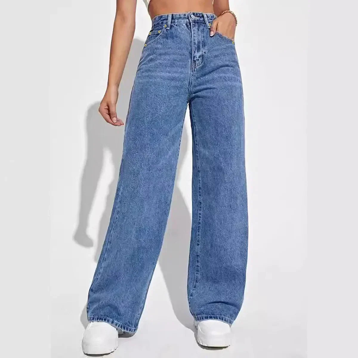 Dames High Waist Wide Leg Jeans | Tijdloos design in stevig denim