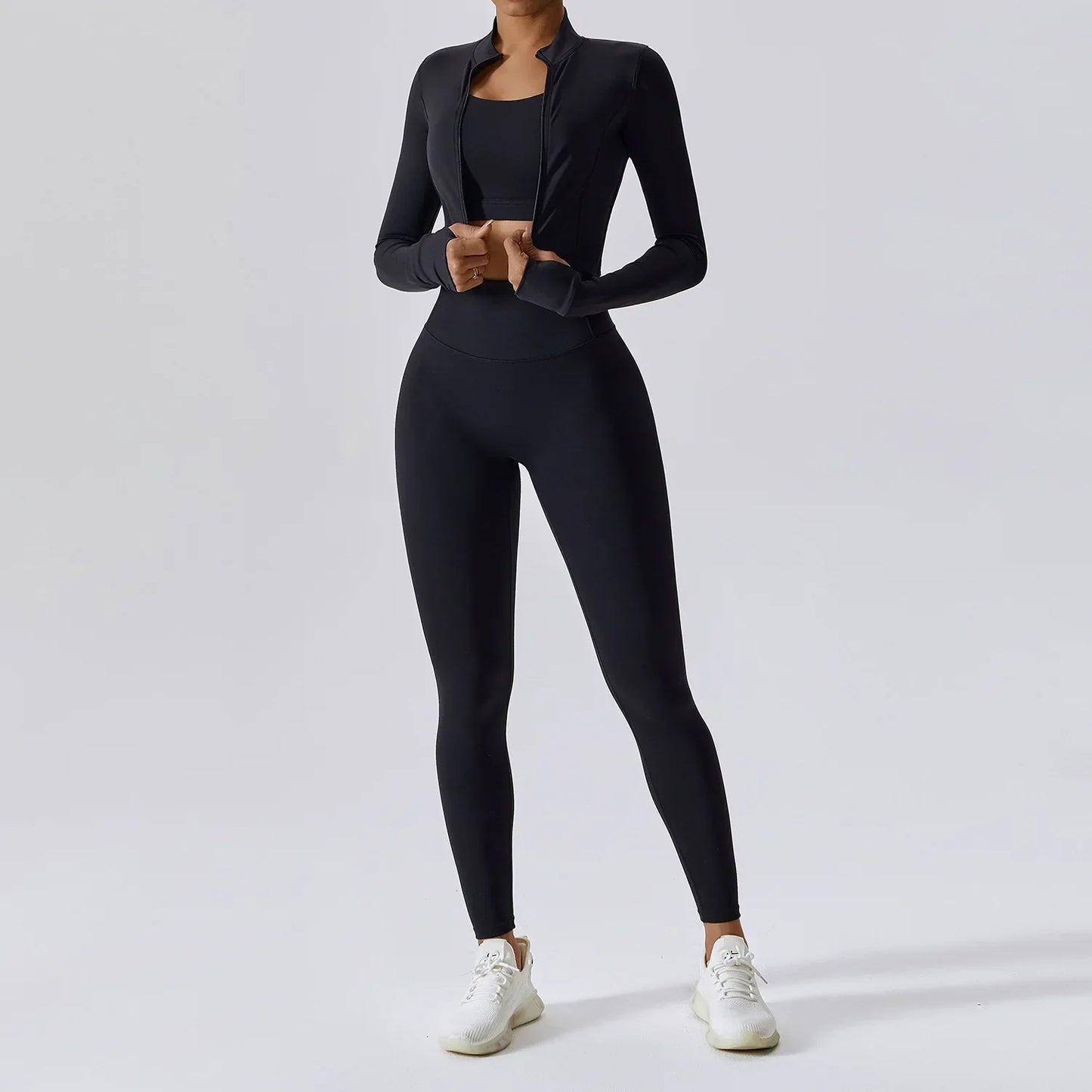 Dames 3-Delige Pilates Set | Comfortabel met legging, top & vest