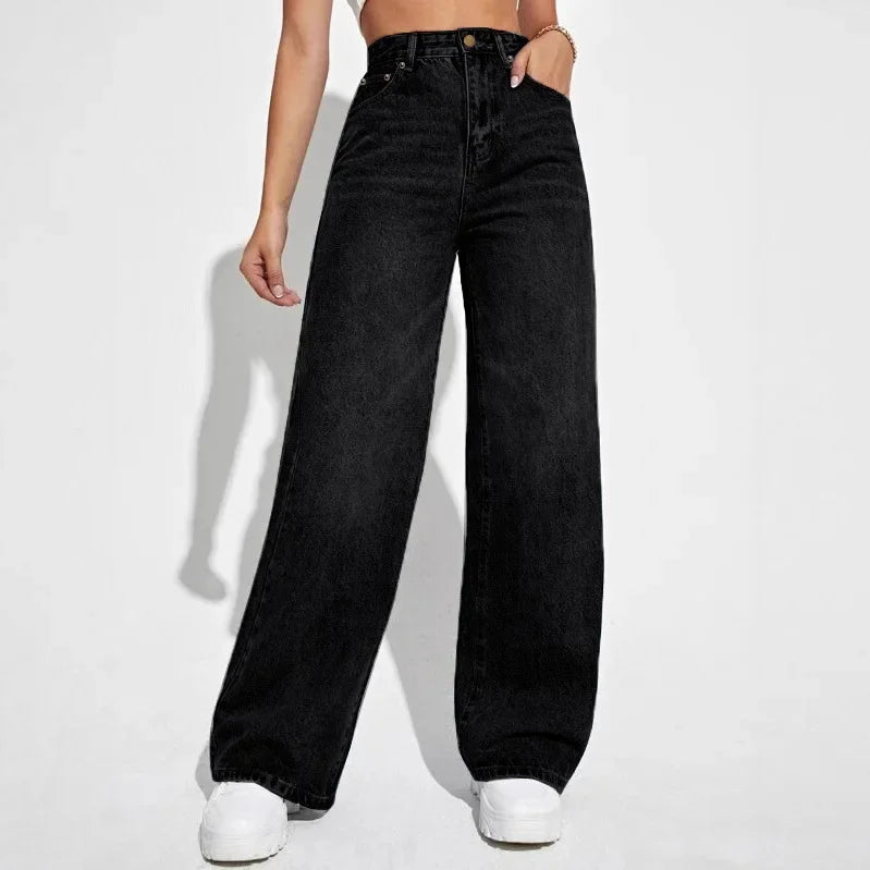 Dames High Waist Wide Leg Jeans | Tijdloos design in stevig denim