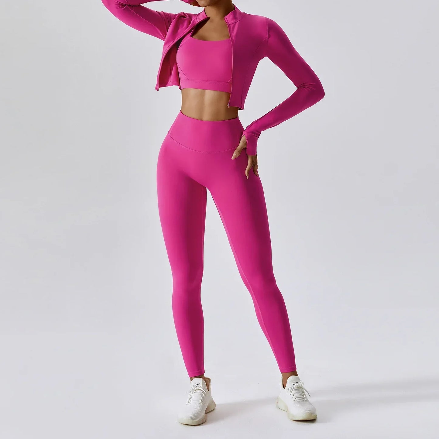 Dames 3-Delige Pilates Set | Comfortabel met legging, top & vest