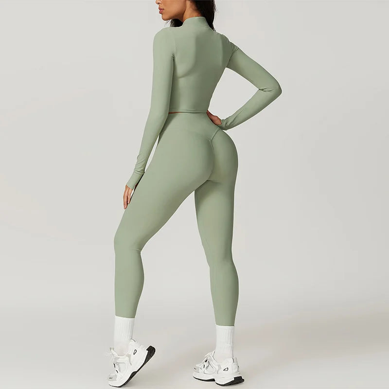 Dames 3-Delige Pilates Set | Comfortabel met legging, top & vest