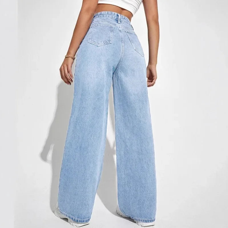 Dames High Waist Wide Leg Jeans | Tijdloos design in stevig denim