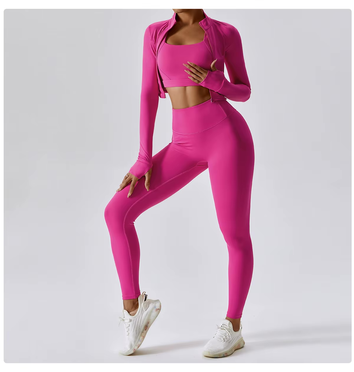 Dames 3-Delige Pilates Set | Comfortabel met legging, top & vest