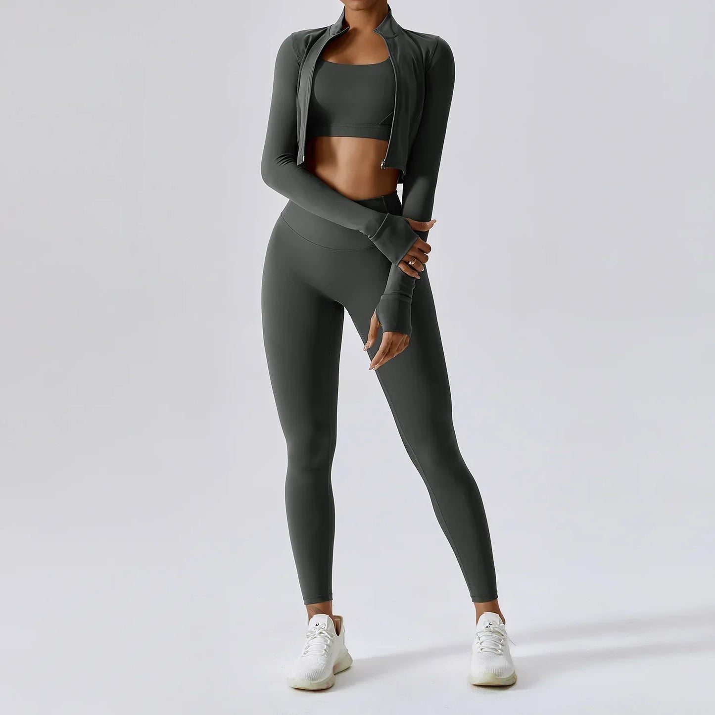 Dames 3-Delige Pilates Set | Comfortabel met legging, top & vest