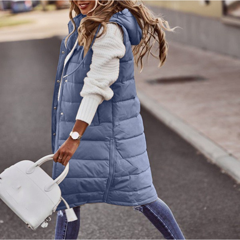 Mira – Dames oversized bodywarmer met capuchon voor de herfst