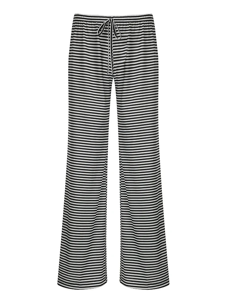 Serenya – Dames gestreepte broek met relaxte pasvorm