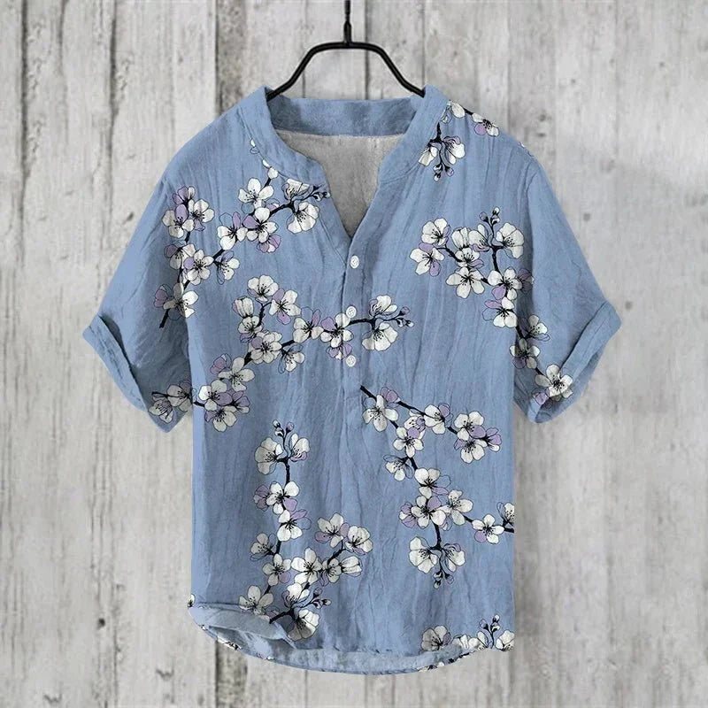 Rafino – Heren linnen-katoenmix shirt met artistieke flair
