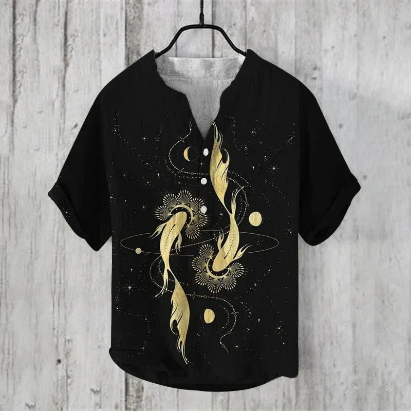 Rafino – Heren linnen-katoenmix shirt met artistieke flair
