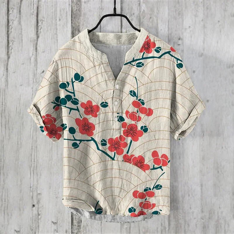 Rafino – Heren linnen-katoenmix shirt met artistieke flair