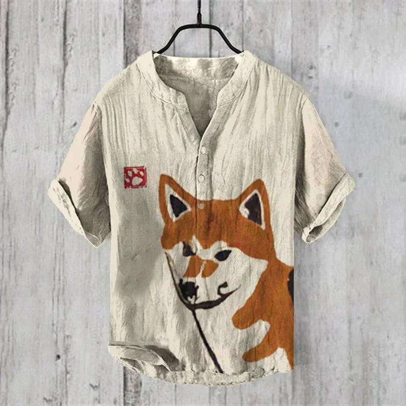 Rafino – Heren linnen-katoenmix shirt met artistieke flair