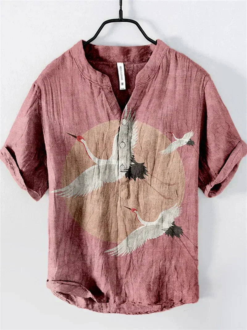 Rafino – Heren linnen-katoenmix shirt met artistieke flair