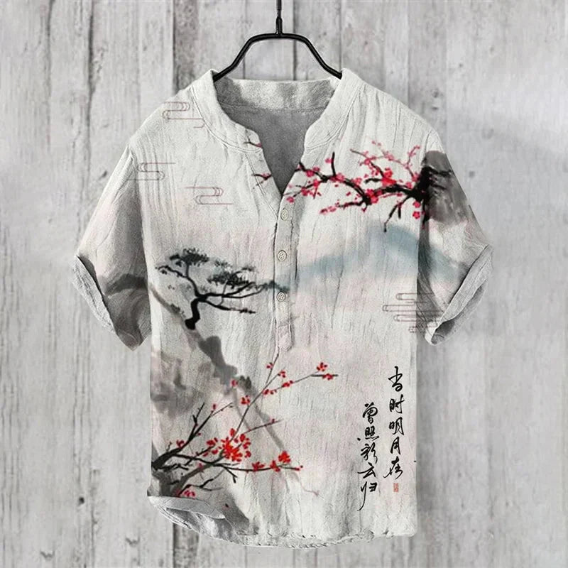 Rafino – Heren linnen-katoenmix shirt met artistieke flair