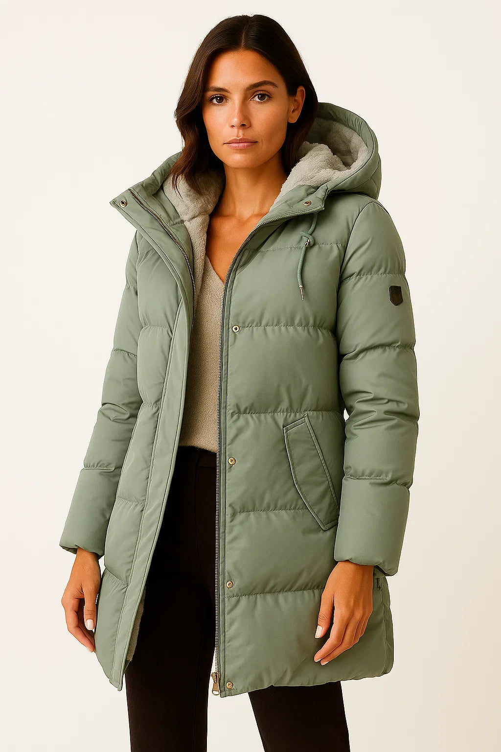 Dames Lange Puffer Jas | Gewatteerde jas met isolatie