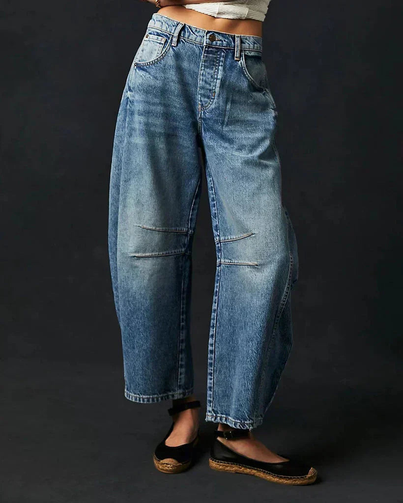 Niora – Dames barrel jeans met moderne fit