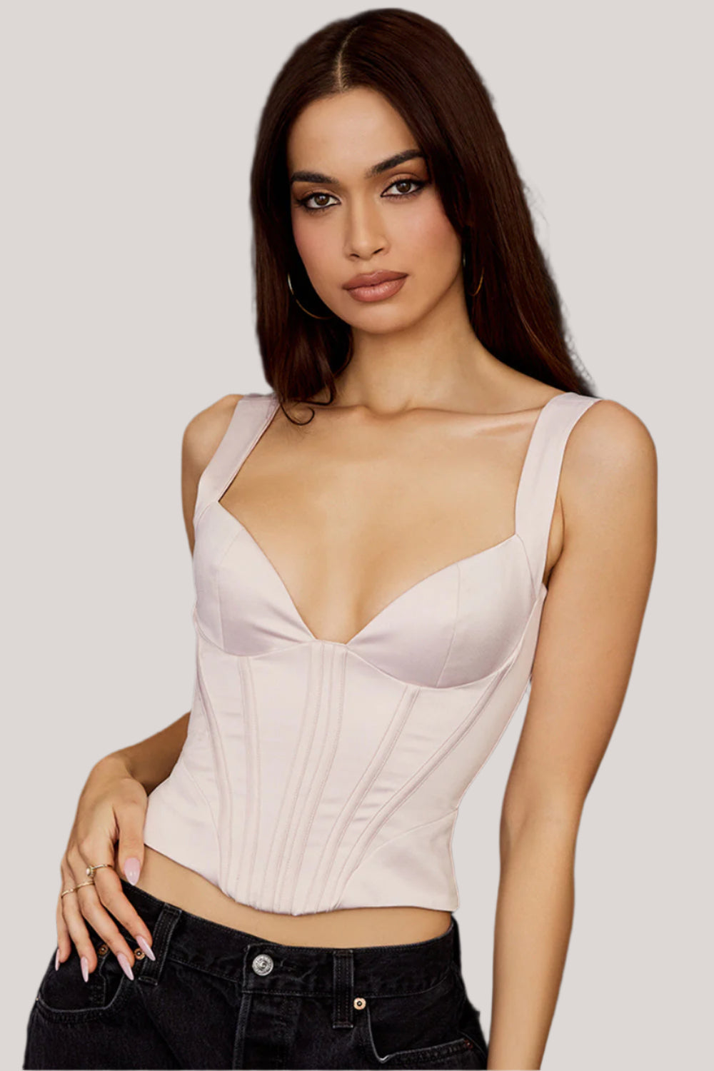 Aveline – Dames satijn korset met elegante pasvorm
