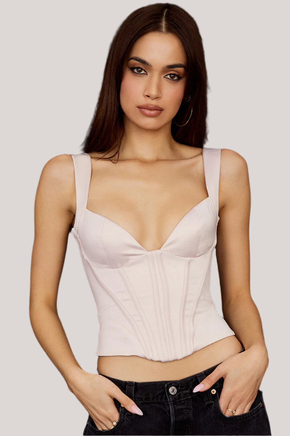 Aveline – Dames satijn korset met elegante pasvorm