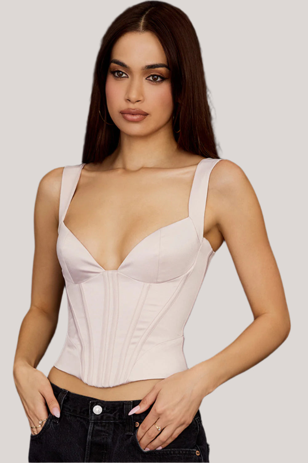 Aveline – Dames satijn korset met elegante pasvorm