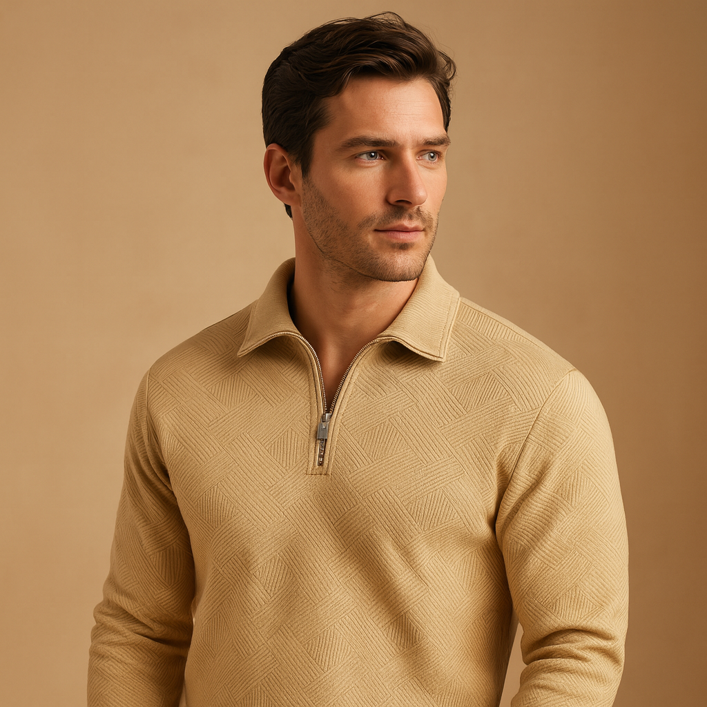 Heren Polo Trui met Kwart Rits | Comfortabele pasvorm en tijdloos