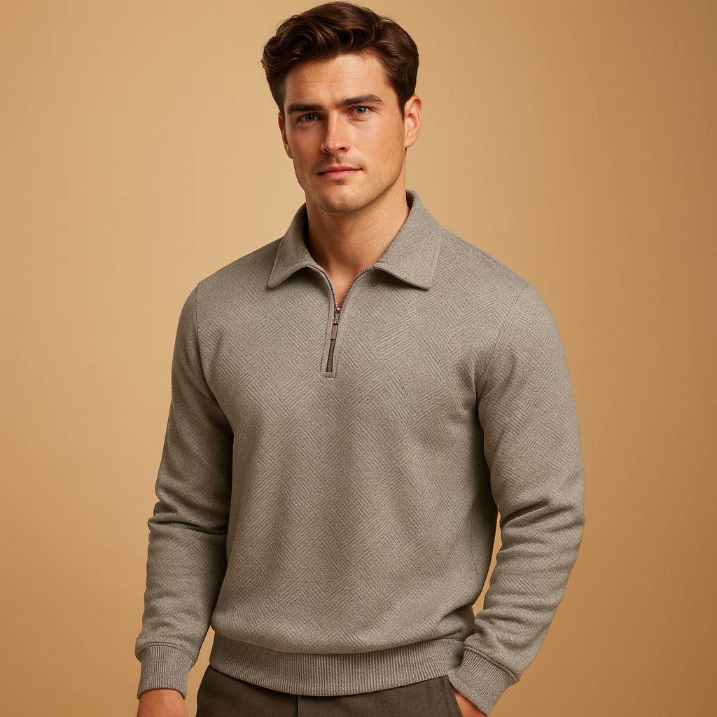 Heren Polo Trui met Kwart Rits | Comfortabele pasvorm en tijdloos