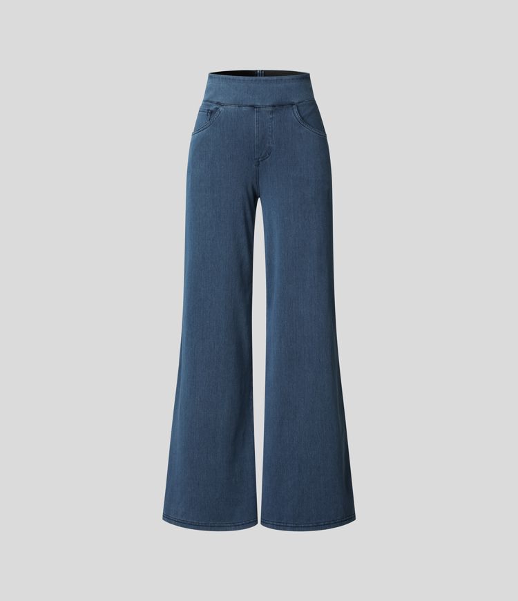 Dames Comfy Elastische Broek met Hoge Taille | Stijlvol, soepel en flatterend